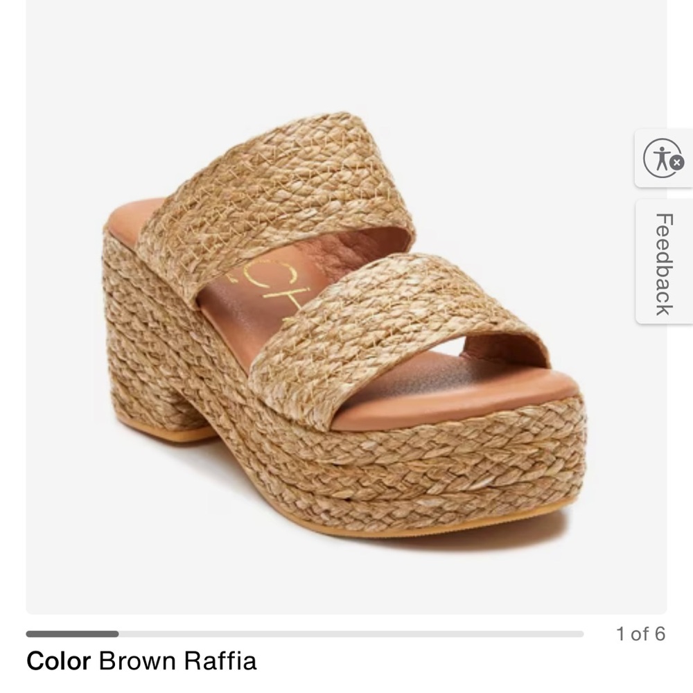 Beach By Matisse Raffia Elegant Woven Platform Sandals NWOT Size 8